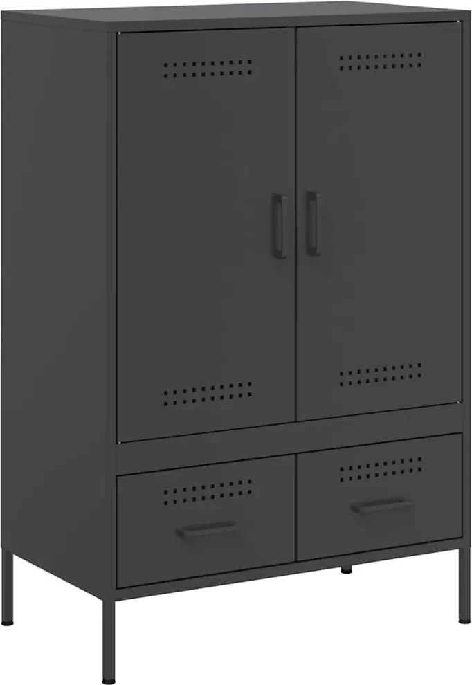 vidaXL fekete acél magasszekrény 68 x 39 x 101,5 cm