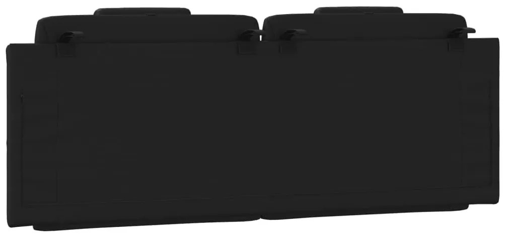 fekete műbőr fejtámla párna Viana 140 cm