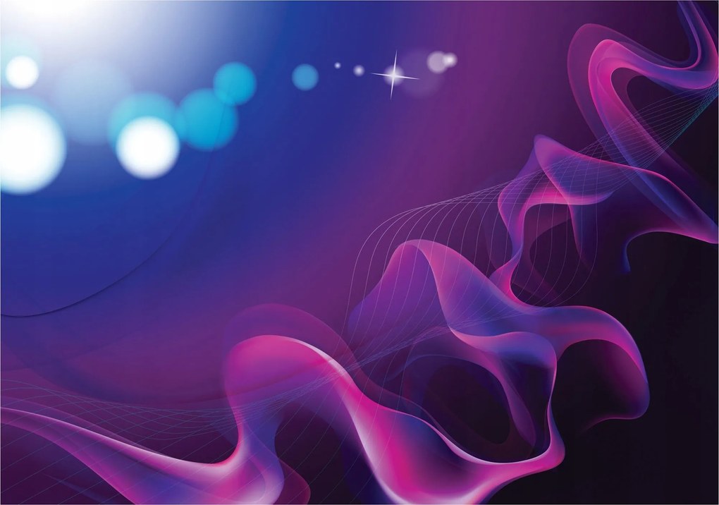 Tapéta Lila-rózsaszín hullámok absztrakt 312x219 Absztrakt Csillogó +ragasztó