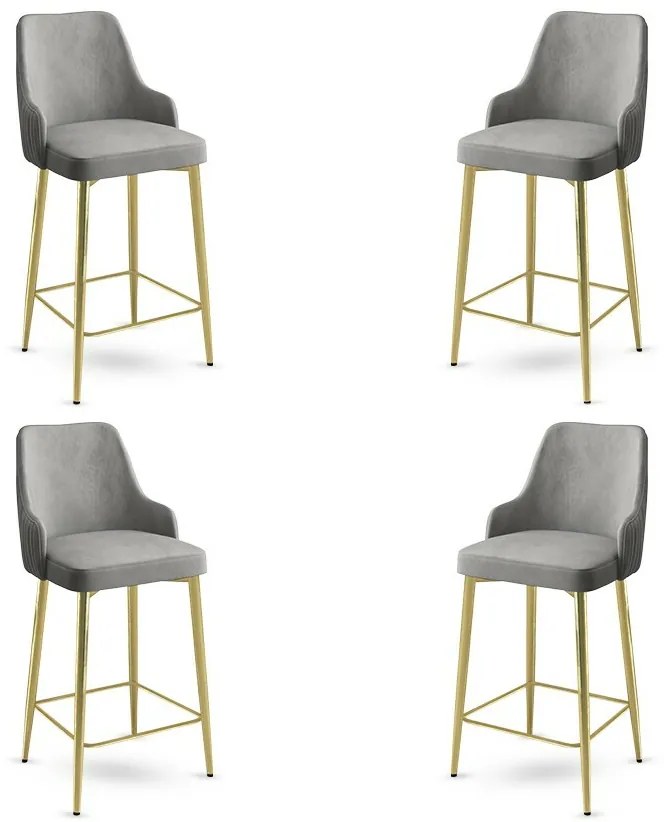 Enox Grey and Gold bárszék szett, 4 db, 4 db