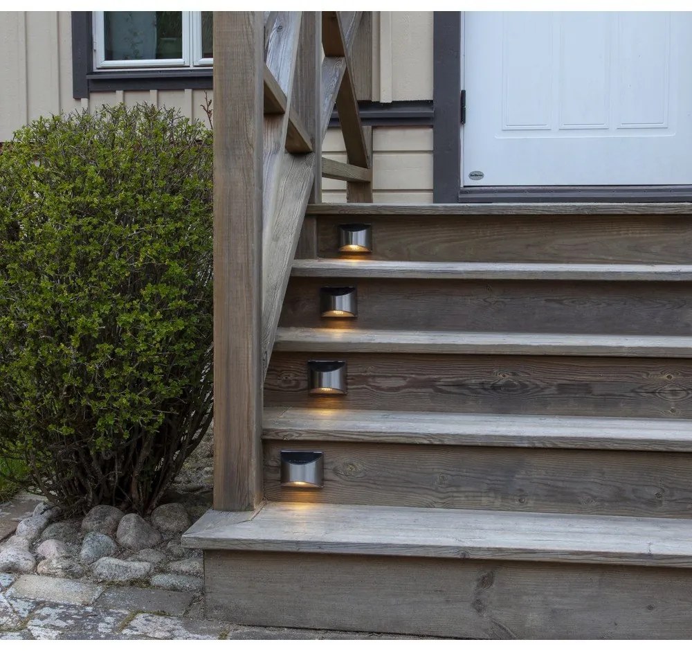 Wally 2 db napelemes rozsdamentes fali LED lámpa, magasság 8 cm - Star Trading