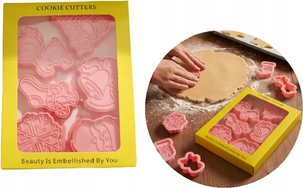 Süteményformák 6 db-os karácsonyi kekszvágó formák