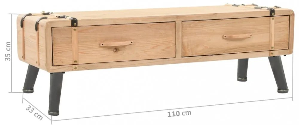 tömör fenyőfa TV-szekrény 110 x 33 x 35 cm