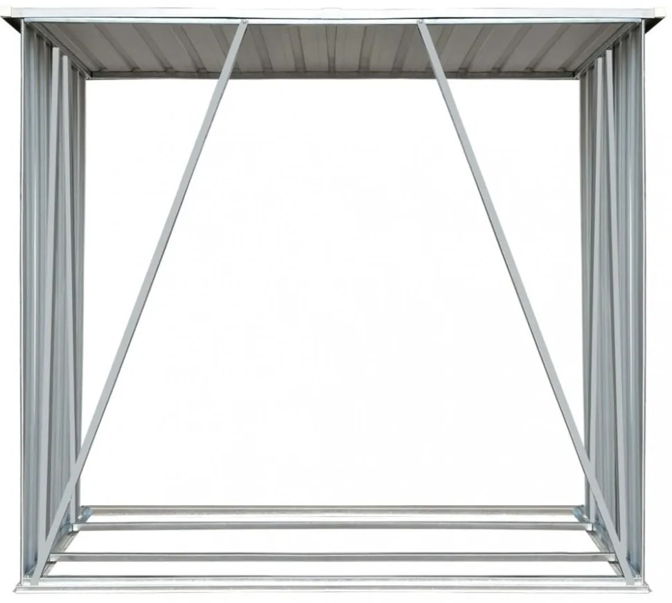 zöld horganyzott acél kerti tűzifatároló 163 x 83 x 154 cm