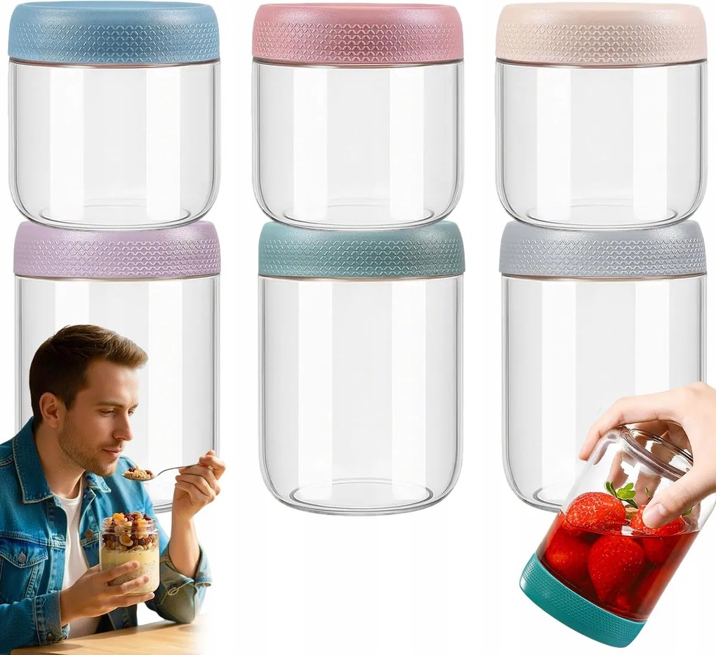 Ételtároló tégelyek 6db 350ML/480ML