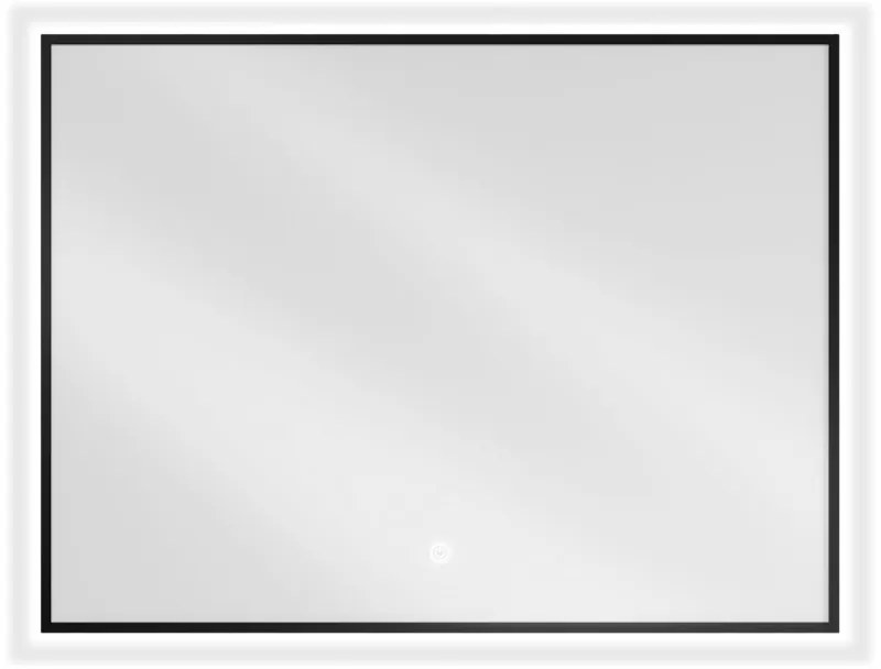 Mexen Erma megvilágított fürdőszobai tükör 80 x 60 cm, LED 6000K, anti-pára, fekete szegély - 9814-080-060-611-70