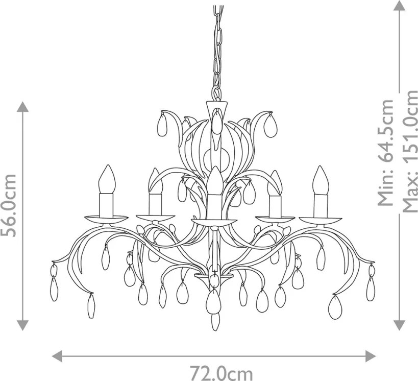 Elstead Lighting LILY LL5-ANT-BRZ Csillár 5x60W/E14
