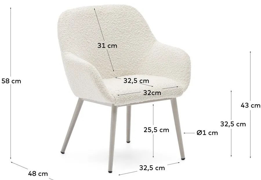 Fehér gyerek szék Konna – Kave Home