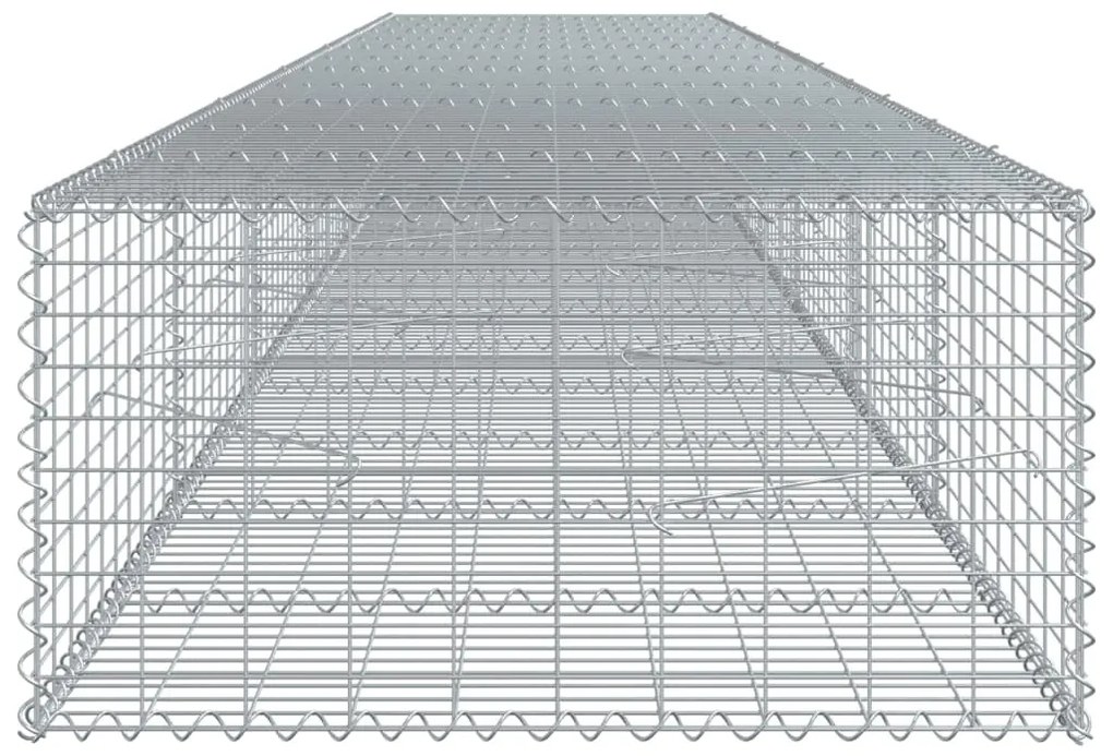 horganyzott vas gabion kosár fedéllel 600 x 100 x 50 cm