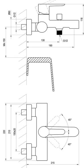 Ravak X070169 - PURI kádcsaptelep, fényes króm