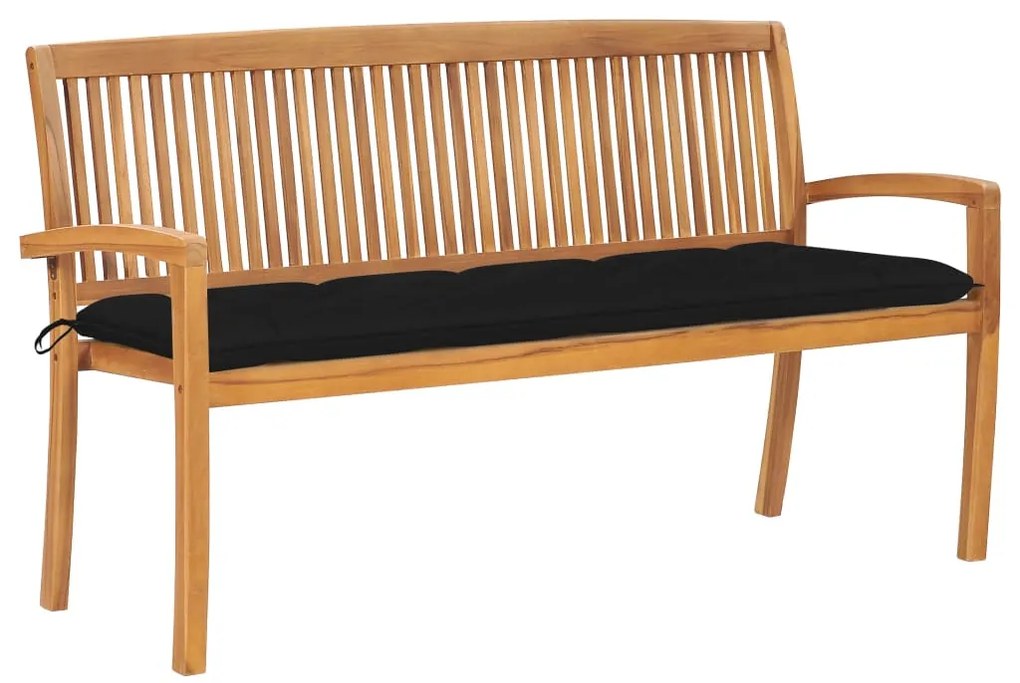 vidaXL tömör tíkfa rakásolható kerti pad párnával 159 cm