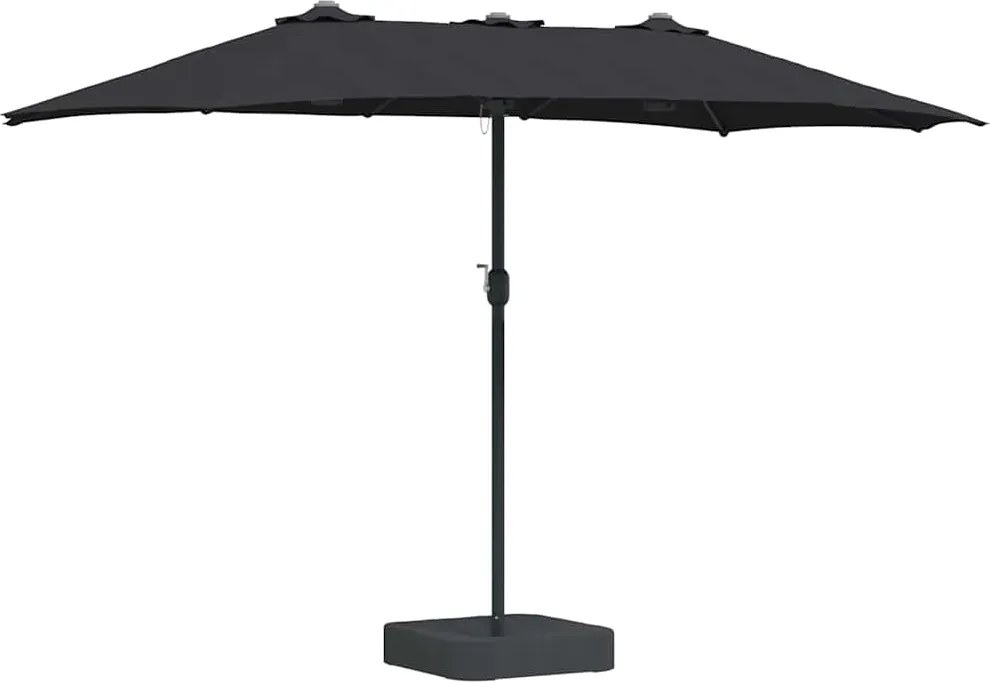 vidaXL Kerti napernyő Fekete 385 x 209 x 244 cm Poliészter és acél