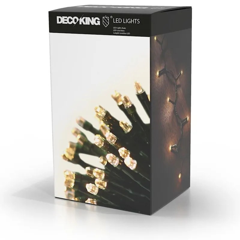 Chain zöld LED fényfüzér, 60 izzós, hosszúság 7,43 m - DecoKing