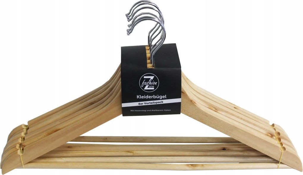 Fa vállfák ruhákhoz, 12 darabos szett