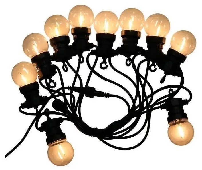V-Tac LED Kültéri lánc STRING 5m 10xLED/0,4W/24/230V 3000K IP44 VT0762