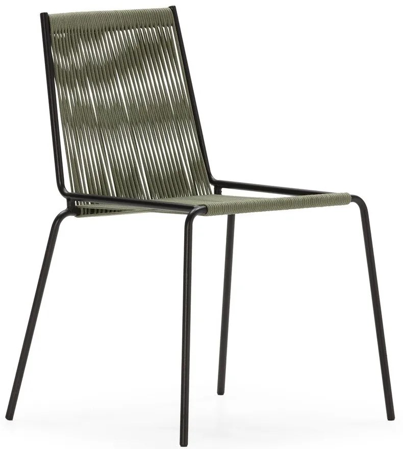 Zöld fém rakásolható étkezőszék szett 2 db-os Emily – Marckeric