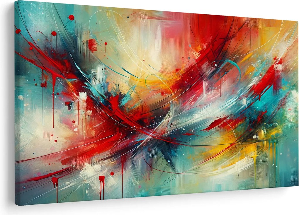 Kép – Absztrakció pirossal (90x60 cm)