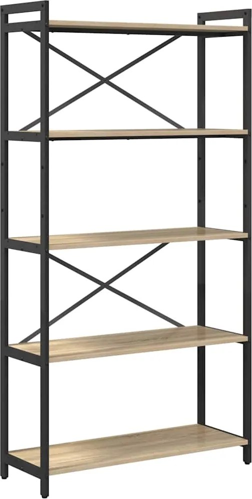 vidaXL Könyvespolc Sonoma tölgy 80 x 30 x 155 cm Faanyag