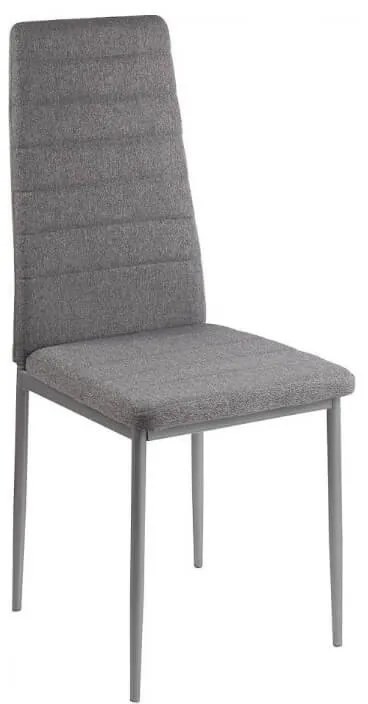 Montilla 4 személyes étkezőszett Coleta székekkel, Fehér - Szürke szövet N