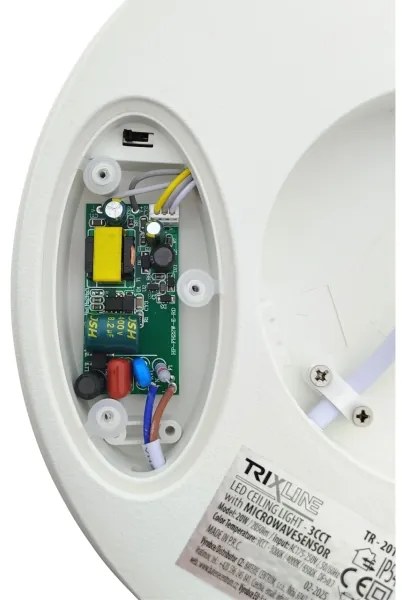 LED mennyezeti lámpa mozgásérzékelővel, 20W, 230V, 3000/4000/6500K, IP54, fehér