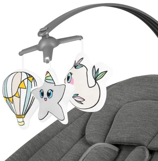 Lionelo - BLOSSOM zenélő babahinta betonszürke + távirányítóval