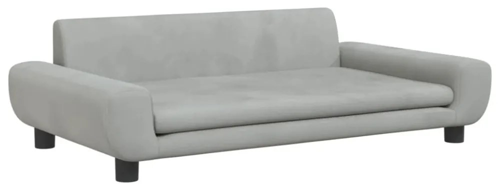 világosszürke bársony gyerekkanapé 100 x 54 x 33 cm