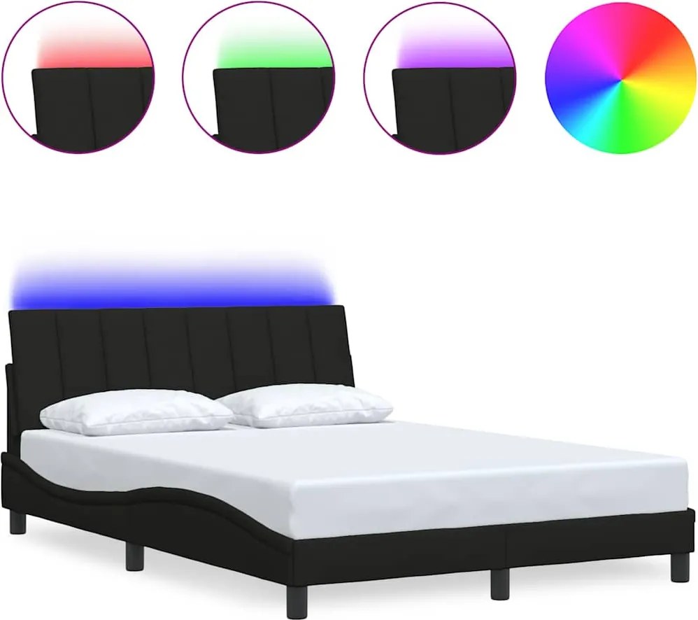 vidaXL fekete szövet ágykeret matrac nélkül Hanko 120x200 cm