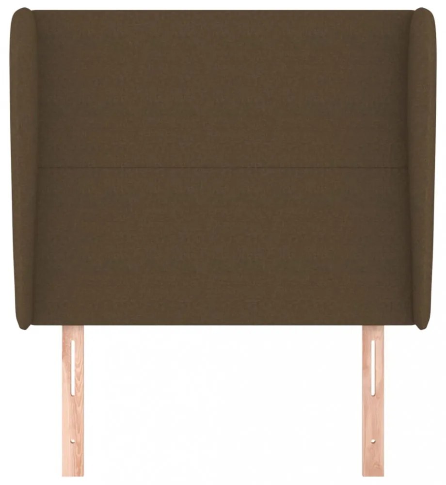 sötétbarna szövet fejtámla szárnyakkal 83 x 23 x 118/128 cm