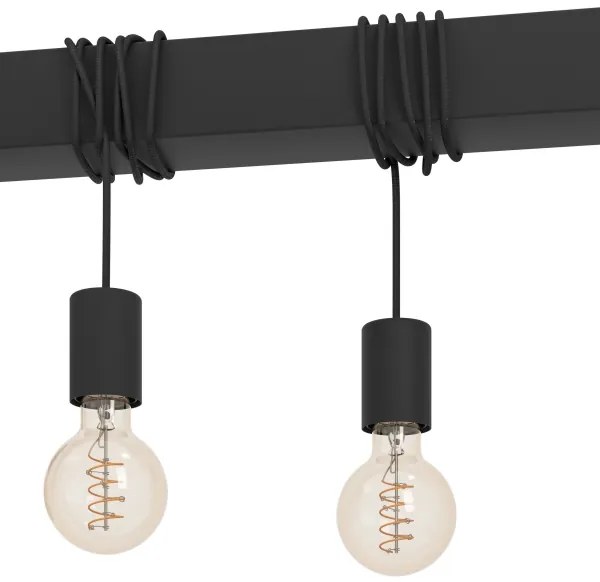 Eglo 39939 - Csillár zsinóron TOWNSHEND-B 9xE27/40W/230V fekete