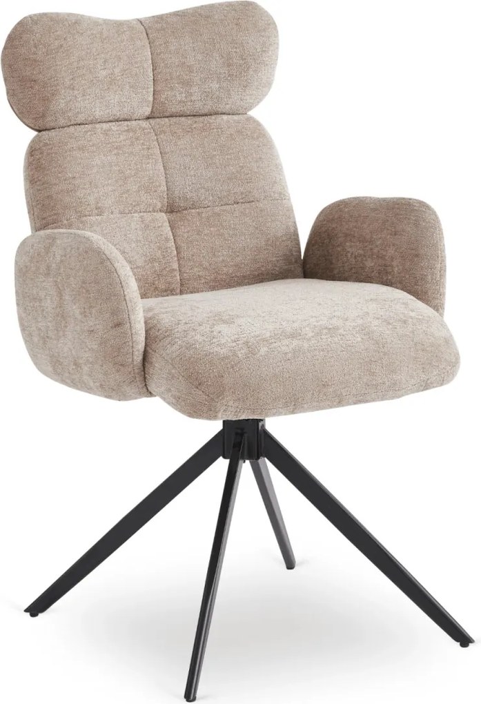 Forgószék bézs színben, bouclé kárpittal ALVARO