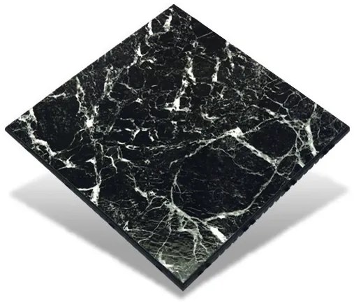 12 Db Királyi Márvány Dekor Lap Falpanel Falra 60 X 60 Cm Fényes Vízálló Felülettel Fekete Gránit