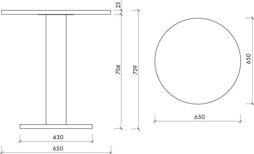 Kerek étkezőasztal tölgyfa dekoros asztallappal ø 65 cm Sool – noo.ma