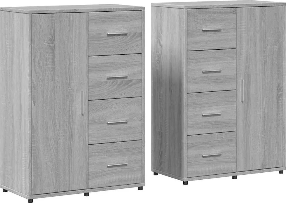 vidaXL 2 db szürke sonoma színű szerelt fa tálalószekrény 60x31x84 cm