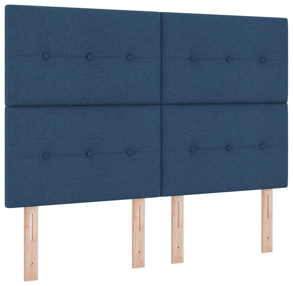 Box Spring Ágy Matraccal Kék 140x200 cm Szövet
