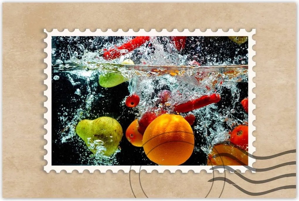 Poszterek 60x40 Gyümölcsök és zöldségek a vízben