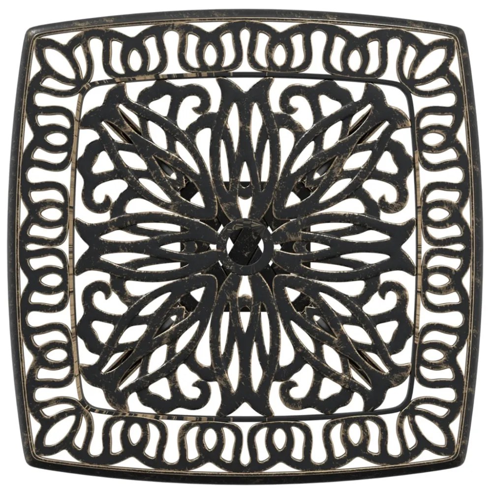 bronzszínű öntött alumínium kerti asztal 53 x 53 x 53 cm