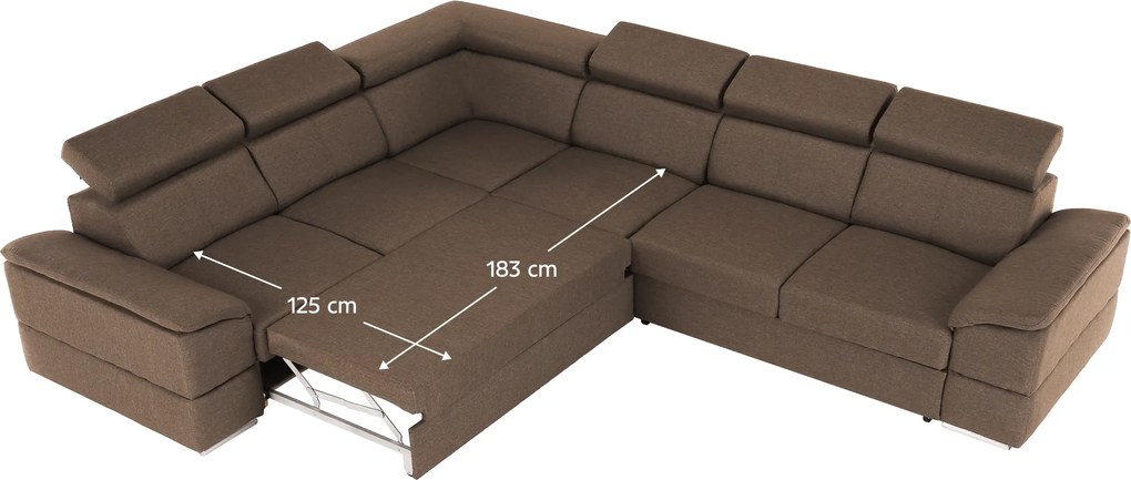 Ülőgarnitúra, szövet szürke-barna Taupe, SEGORIA LUX