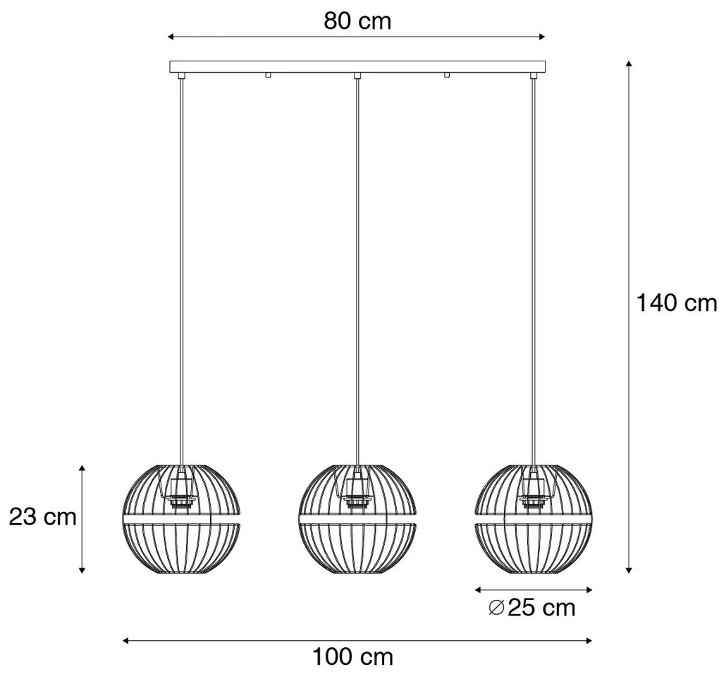 Modern fekete lógólámpa 3-lámpás - Sphaera