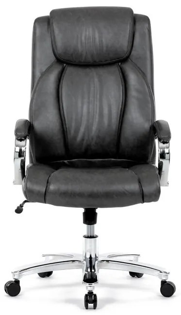Szürke Ökobőr Irodai Főnöki Szék Hinta Mechanikával. KA-F1385 GREY