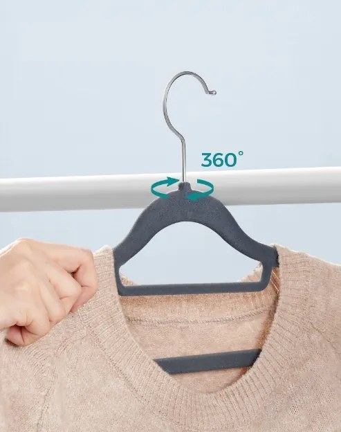Vállfa szürke velúrral, 20 db