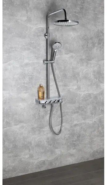 Aqualine - Zuhanyszett FARRAO csapteleppel, fényes króm