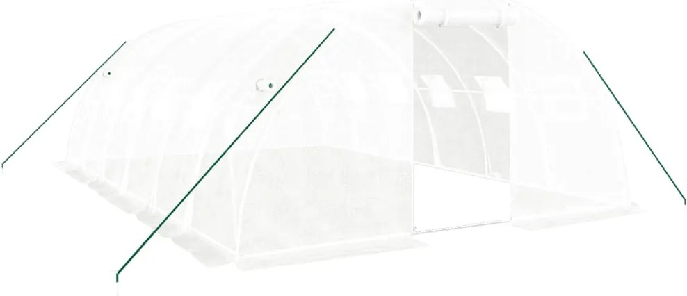 vidaXL fehér acélvázas melegház 24 m² 6x4x2 m