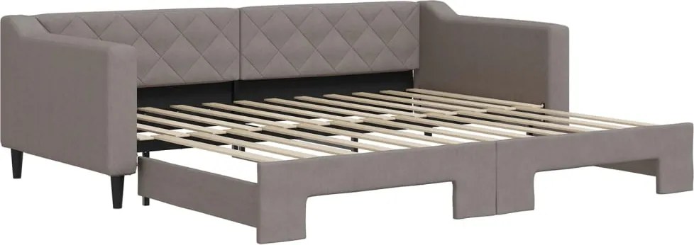 vidaXL tópszínű kihúzható szövet heverő 90 x 200 cm