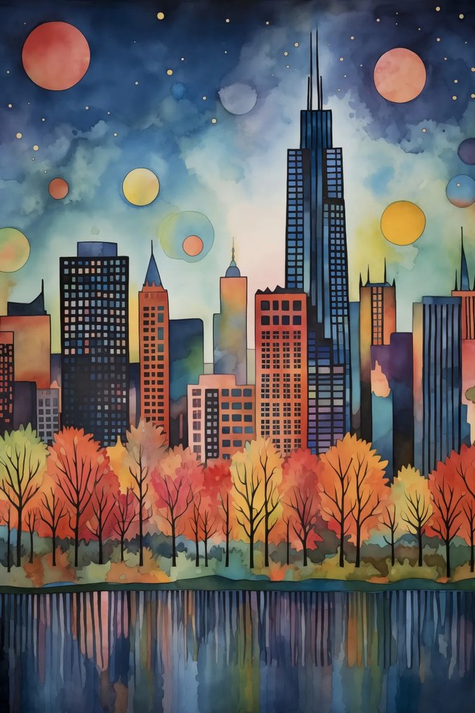 Poszter 61x91,5cm Panoráma a festői városról