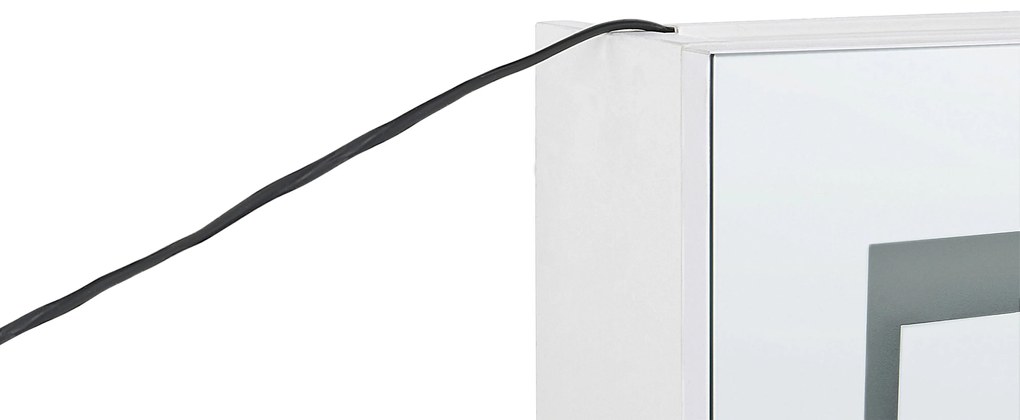 Fehér És Ezüst Fali Fürdőszoba Szekrény LED Tükörrel 40 x 60 cm MALASPINA Beliani
