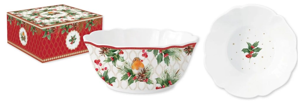 Karácsonyi porcelán kerek tál Christmas Berries