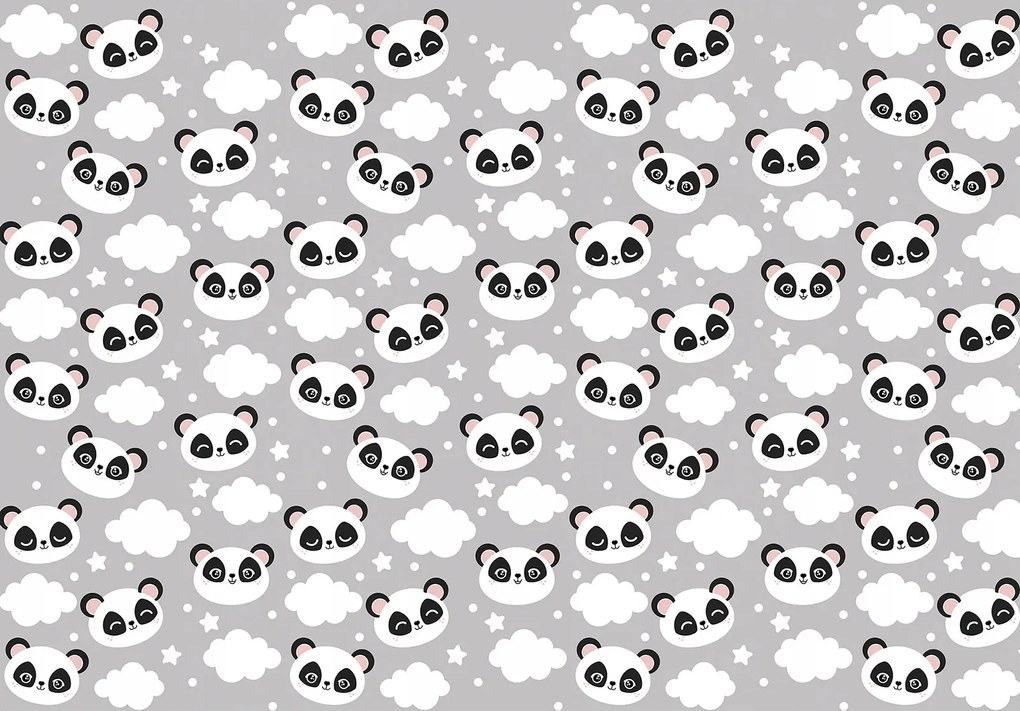 Fotótapéta vinil Panda felhők csillagok gyerekszoba 368x254 +ragasztó