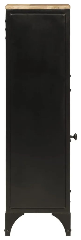 Vas és tömör mangófa fürdőszobai szekrény 40 x 27 x 90 cm
