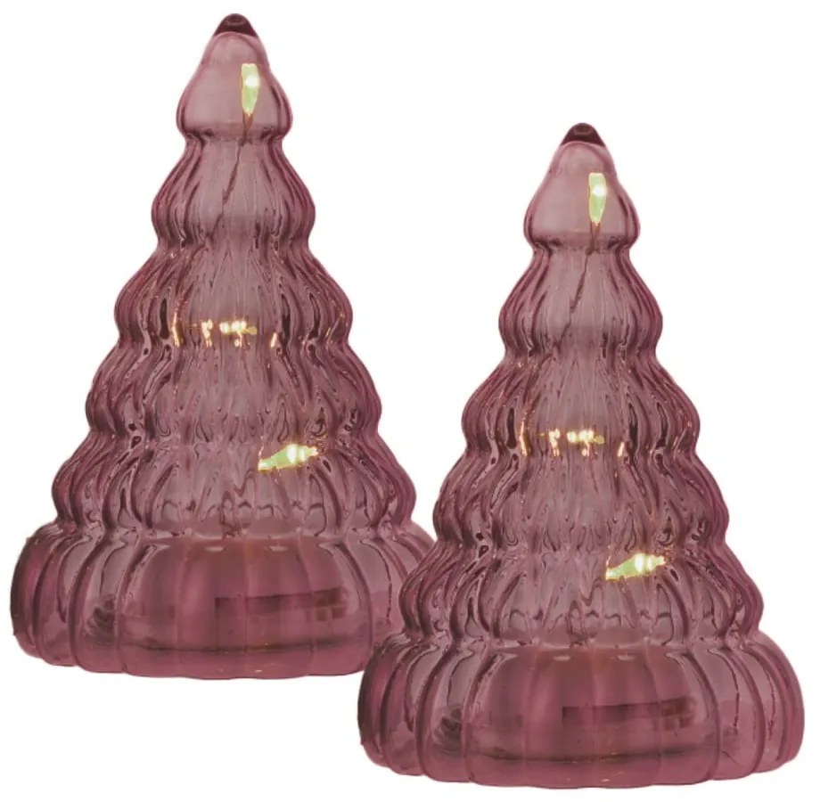 Borvörös elemmel működő fénydekoráció készlet 2 db-os ø 6,5 cm Lucy – Sirius