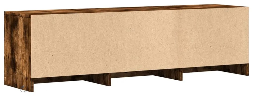 füstös tölgy színű szerelt fa LED-es TV-szekrény 140x34x40 cm